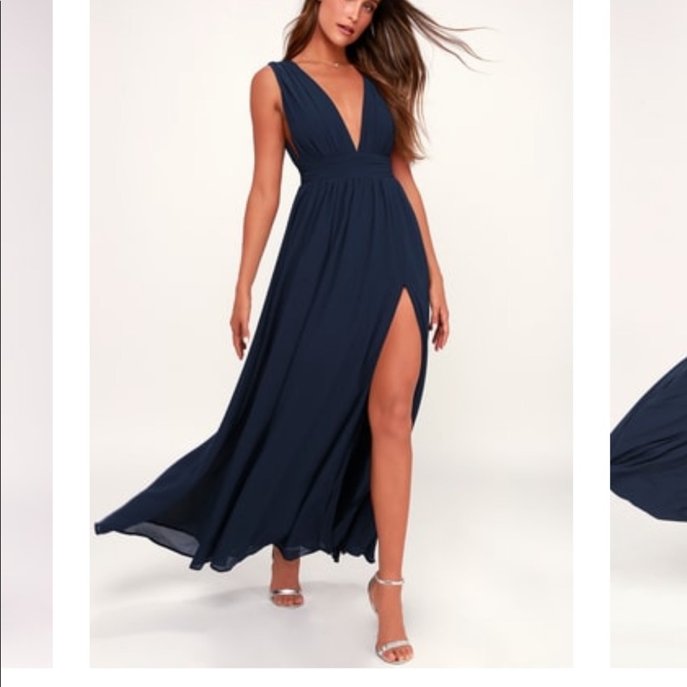Lulu’s deep plunge maxi dress size xsmall